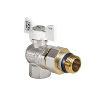 Кран з американкою 3/4" "антіпротечка"(KOER KR.228.W-Gi) кутовий білий (KR0193)