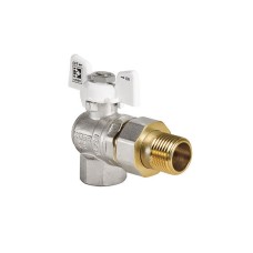 Кран с американкой 1/2" (KOER KR.228.W) угловой белый (KR0099)