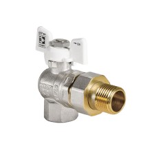 Кран с американкой 3/4" (KOER KR.228.W) угловой белый (KR0100)