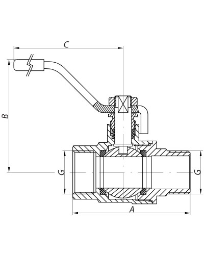 Кран шаровой KOER 2" ГШР ГАЗ (KR.215.G) (KR2716)