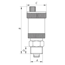 Отвод воздуха автоматический прямой с обратным клапаном 1/2" KOER KR.1254 (KR2667)
