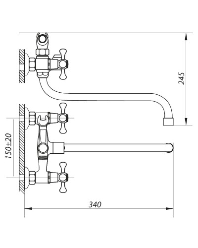 Змішувач для ванни ZERIX DMT 827 (ZX0018)