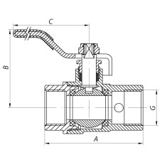 Кран шаровой с дренажом и отводом воздуха 1/2" ГГР KOER KR.260 (KR0152)