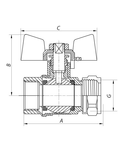 Кран кульовий KOER WING 20x3/4M (KR.351) (LL1659)