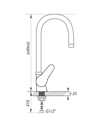 Смеситель для кухни ZERIX SOP7 146 с желтым гибким изливом (ZX2661)