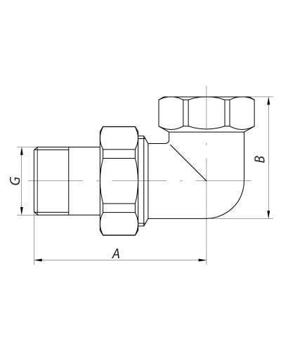 Згін американка (хром) 3/4 "кутовий KOER KR.342.CHR (KR2706)