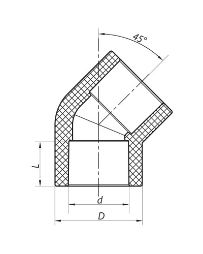 Кут 45 50 PPR KOER K0017.PRO (KP0021)