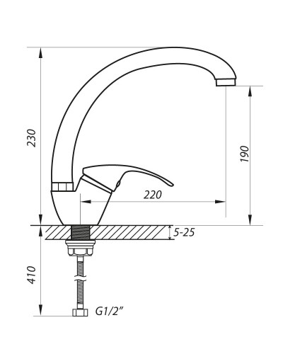 Змішувач для кухні ZERIX YUB 181 (ZX0103)