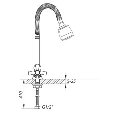 Смеситель для кухни ZERIX TZH 722 с рефлективным изливом (ZX2947)