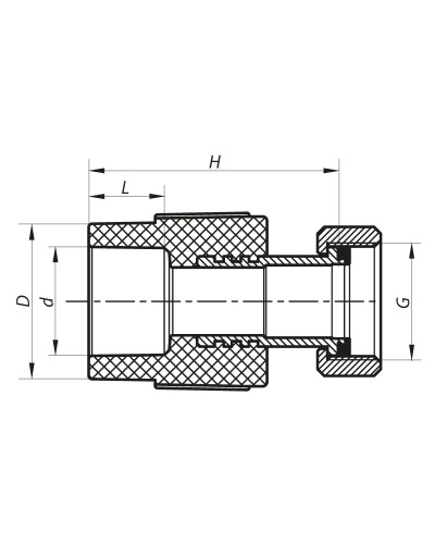 Муфта з накидною гайкою 20x1 /2F PPR KOER K0141.PRO (KP0178)