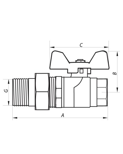 Кран кульовий з американкою 1" ГШМ (NF.921) NOLF (NF2963)