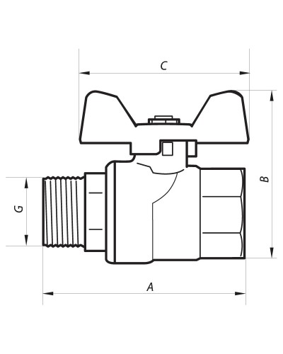 Кран кульовий 1" ГШМ ГАЗ (NF.722) NOLF (NF2953)