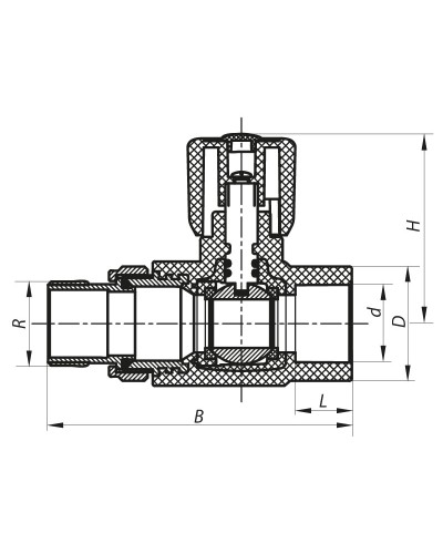 Кран радиаторный 25x3/4 прямой PPR KOER K0160.PRO (KP0205)