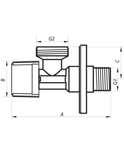 Кран для підключення сантехприборів 1/2"x3 /4" (NF.1101) NOLF (NF2973)