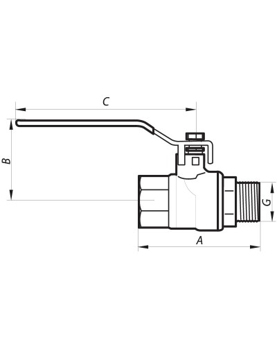 Кран кульовий 1/2" ГШР ГАЗ (NF.622) NOLF (NF2936)