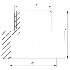 Переходник (коннектор) 3/4 "х1" (хром) KOER KF.A0810.CHR (KF0136)