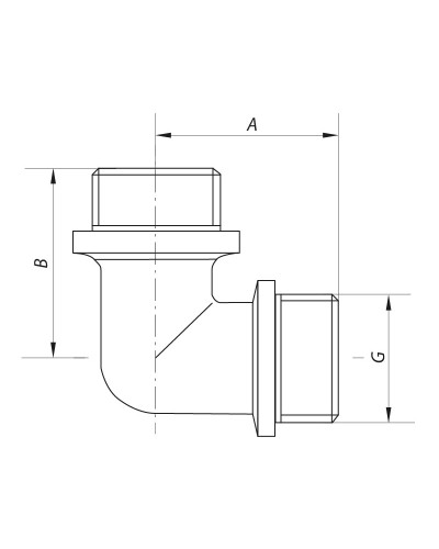 Кут 1/2'' НН (хром) KOER KF.L06M.CHR (KF0130)