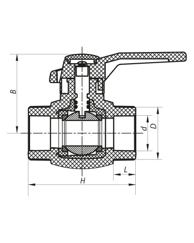 Кран шаровой PPR КШ (ручка) для горячей воды 32 (KOER K0177.PRO) (KP0229)