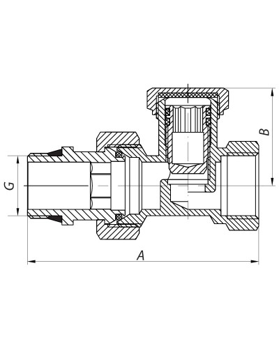 Вентиль прямий 1/2x1/2 "антіпротічка" KOER KR.904-Gi (KR0176)