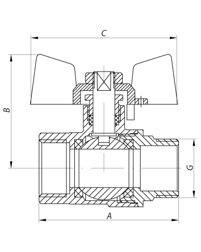 Кран кульовий KOER 1/2" ГШМ (KR.218.B) синій (KR2722)