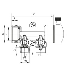 Коллектор 2-way с шаровыми кранами (40x20) PPR KOER K0169.PRO (KP0219)