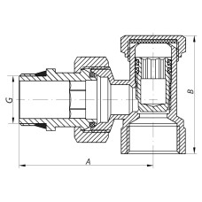 Вентиль угловой 1/2x1/2 "антипротечка" KOER KR.902-Gi (KR0174)
