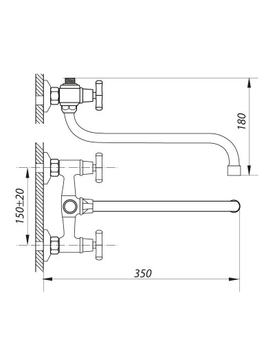 Змішувач для ванни ZERIX JIK7 102-A (ZX0408)