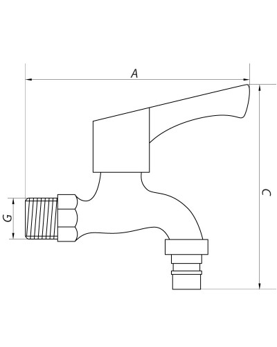 Кран для холодної води 1/2" (KOER KR.252) (KR2725)