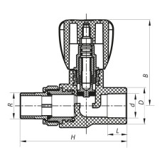 Вентиль радиаторный прямой PPR 20x1/2 (KOER K0165.PRO) (KP0213)