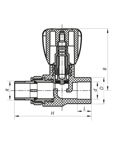 Вентиль радіаторний прямий PPR 20x1/2 (KOER K0165.PRO) (KP0213)