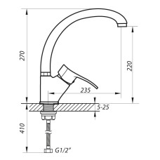 Смеситель для кухни ZERIX DYU 181 (ZX2895)