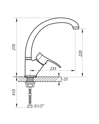 Змішувач для кухні ZERIX DYU 181 (ZX2895)