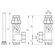 Комплект для подключения циркуляционного насоса KOER KR.1020 - 1 дюйм (KR2690)