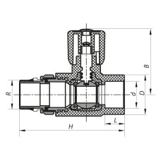 Кран радиаторный 25x3/4 прямой с прокладкой "антипротечка" PPR KOER K0164.PRO (KP0211)