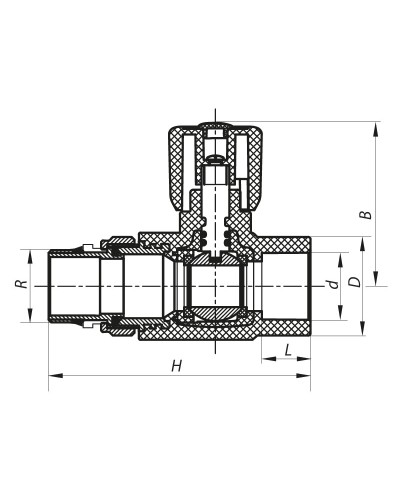 Кран радиаторный 25x3/4 прямой с прокладкой "антипротечка" PPR KOER K0164.PRO (KP0211)