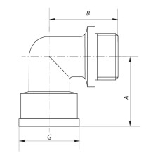 Угол 3/4'' НВ (хром) KOER KF.L08MF.CHR (KF0128)