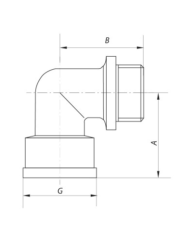 Кут 3/4'' НВ (хром) KOER KF.L08MF.CHR (KF0128)