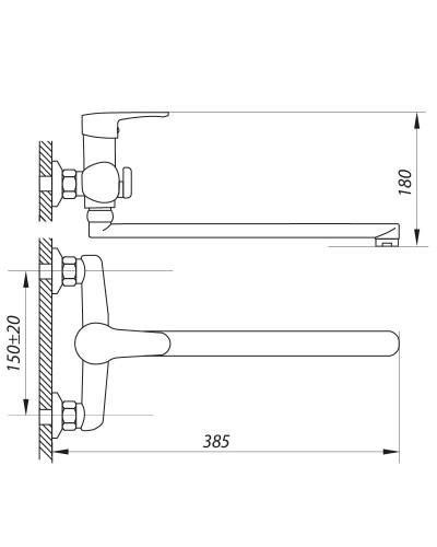 Смеситель для ванной ZERIX ESV-A446 (ZX2928)