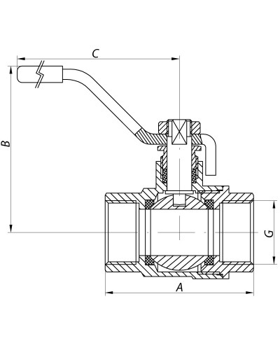 Кран шаровой KOER 3/4" ГГР ГАЗ (KR.214.G) (KR0113)