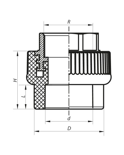 З'єднувальна муфта ВР 40x1.1/4F PPR KOER K0091.PRO (KP0109)