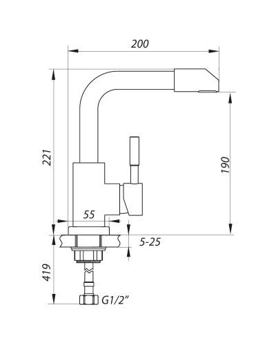 Змішувач для умивальника ZERIX LR71198-4 (LL1467)