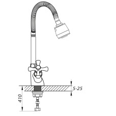 Смеситель для кухни ZERIX TLH 722 с рефлективным изливом (ZX2951)
