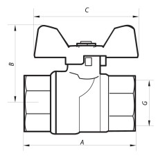 Кран шаровый 1/2" ГГМ ГАЗ (NF.712) NOLF (NF2945)