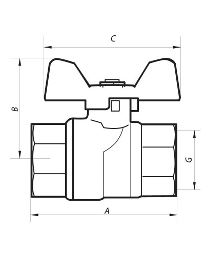 Кран шаровый 1/2" ГГМ ГАЗ (NF.712) NOLF (NF2945)