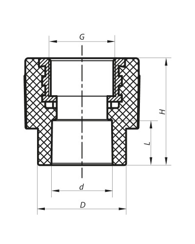 З'єднувальна муфта ВР 32x3/4F PPR KOER K0089.PRO (KP0107)