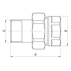 Угон американка 1 1/2" прямой KOER KR.341 (KR0135)