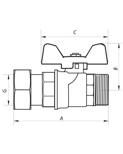 Кран кульовий з накидною гайкою 1/2" ГШМ (NF.821) NOLF (NF2957)