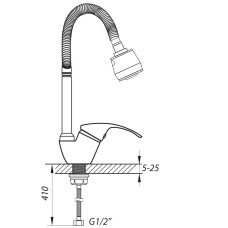 Смеситель для кухни ZERIX YUB 135 с рефлективным изливом (ZX2948)