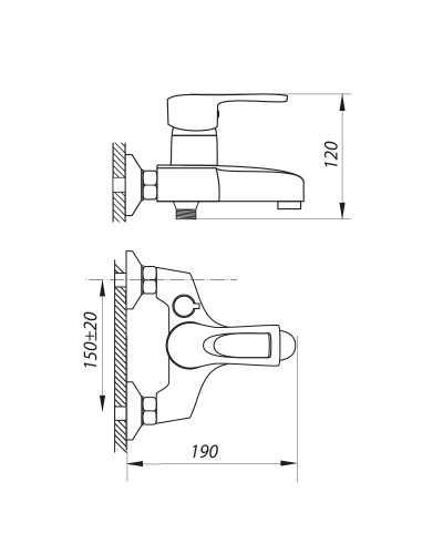 Змішувач для ванни ZERIX FAD 135 (ZX0212)