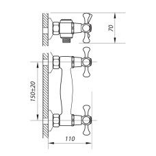 Смеситель для душа ZERIX TMK5 722 (ZX2896)